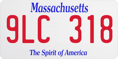 MA license plate 9LC318