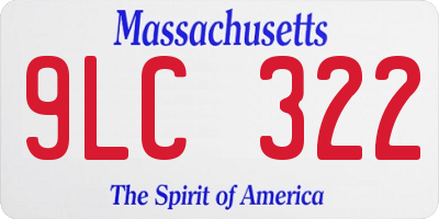 MA license plate 9LC322