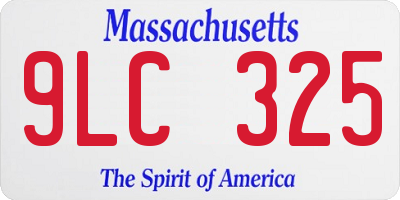 MA license plate 9LC325