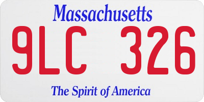 MA license plate 9LC326