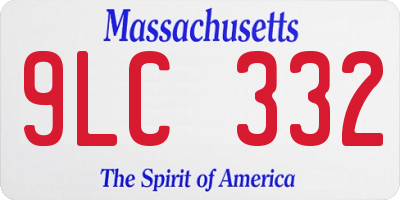 MA license plate 9LC332