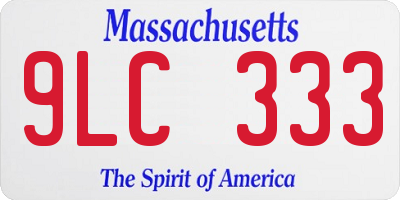 MA license plate 9LC333
