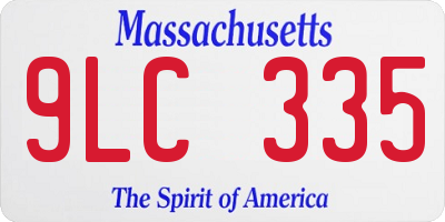 MA license plate 9LC335