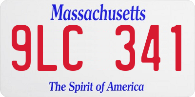 MA license plate 9LC341