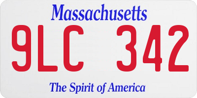MA license plate 9LC342