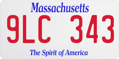 MA license plate 9LC343