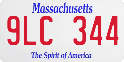 MA license plate 9LC344