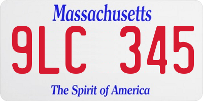 MA license plate 9LC345