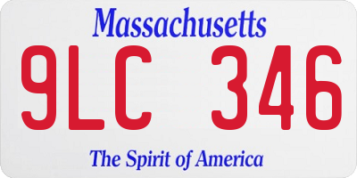 MA license plate 9LC346