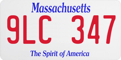 MA license plate 9LC347