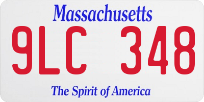 MA license plate 9LC348