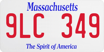 MA license plate 9LC349