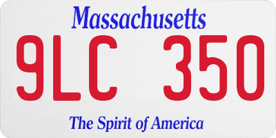 MA license plate 9LC350