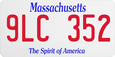 MA license plate 9LC352