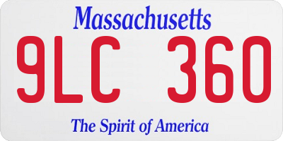 MA license plate 9LC360