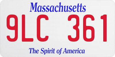 MA license plate 9LC361