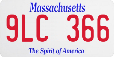 MA license plate 9LC366