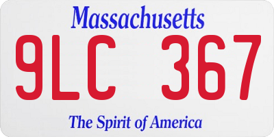 MA license plate 9LC367
