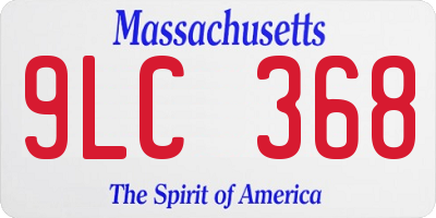 MA license plate 9LC368
