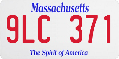MA license plate 9LC371