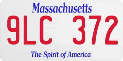 MA license plate 9LC372