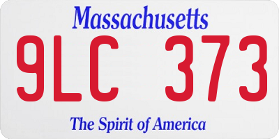 MA license plate 9LC373