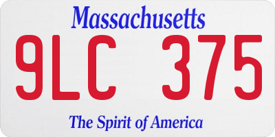 MA license plate 9LC375