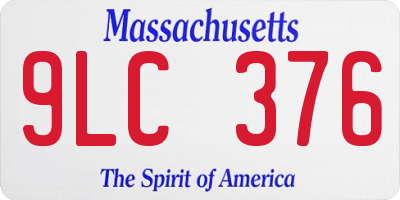 MA license plate 9LC376