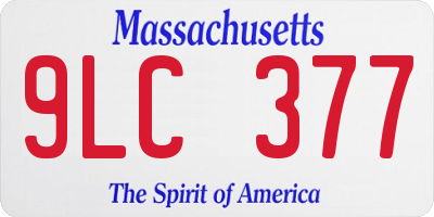 MA license plate 9LC377