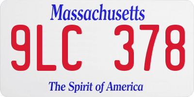 MA license plate 9LC378