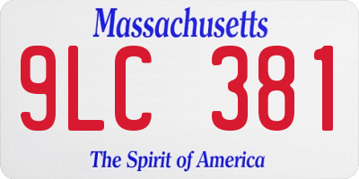 MA license plate 9LC381