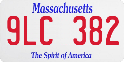 MA license plate 9LC382