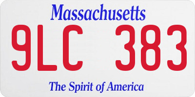 MA license plate 9LC383