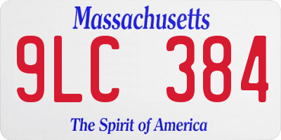 MA license plate 9LC384