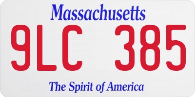 MA license plate 9LC385