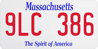 MA license plate 9LC386