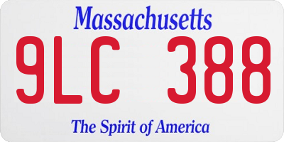 MA license plate 9LC388