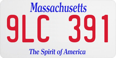 MA license plate 9LC391