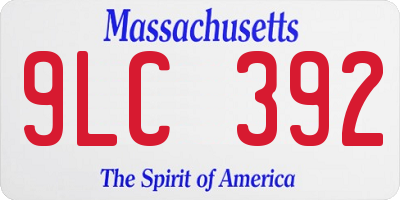MA license plate 9LC392