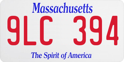 MA license plate 9LC394