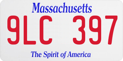 MA license plate 9LC397
