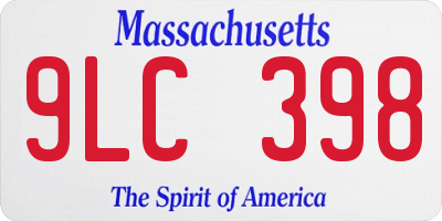 MA license plate 9LC398