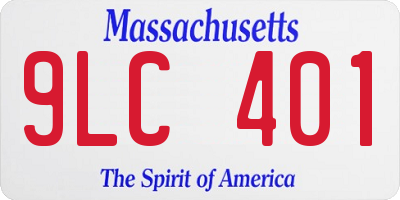 MA license plate 9LC401
