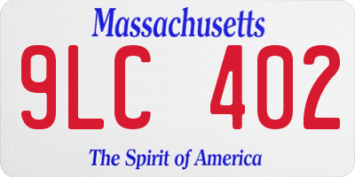 MA license plate 9LC402