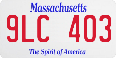 MA license plate 9LC403