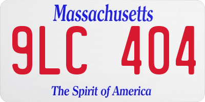MA license plate 9LC404