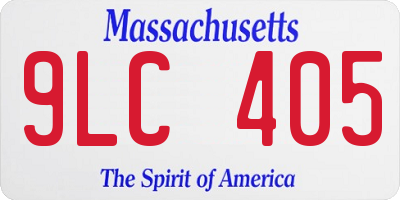MA license plate 9LC405