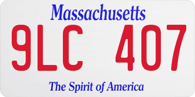 MA license plate 9LC407