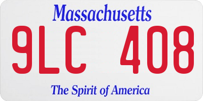 MA license plate 9LC408