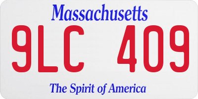 MA license plate 9LC409